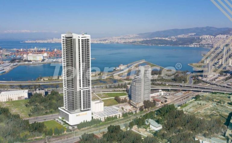Квартира от застройщика в Конак, Измир вид на море с бассейном в рассрочку: купить недвижимость в Турции - 101888