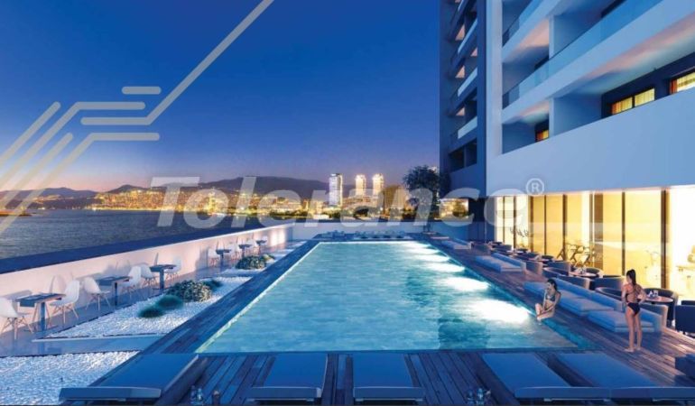 Квартира от застройщика в Конак, Измир вид на море с бассейном в рассрочку: купить недвижимость в Турции - 101894
