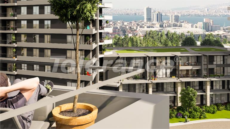 Квартира от застройщика в Конак, Измир вид на море с бассейном: купить недвижимость в Турции - 48434