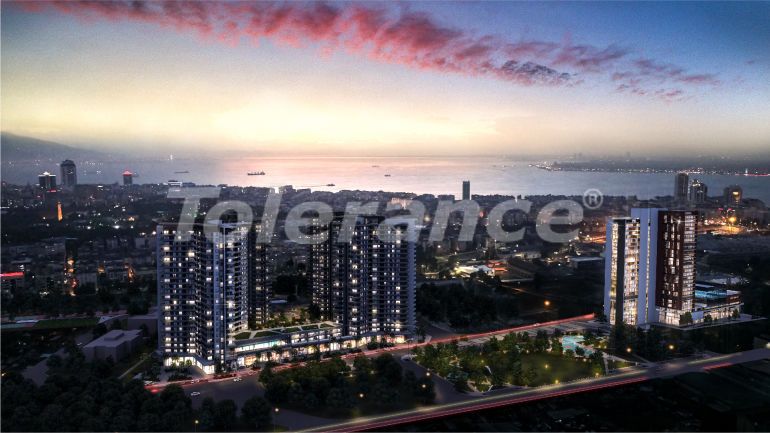 Квартира от застройщика в Конак, Измир вид на море с бассейном: купить недвижимость в Турции - 48435