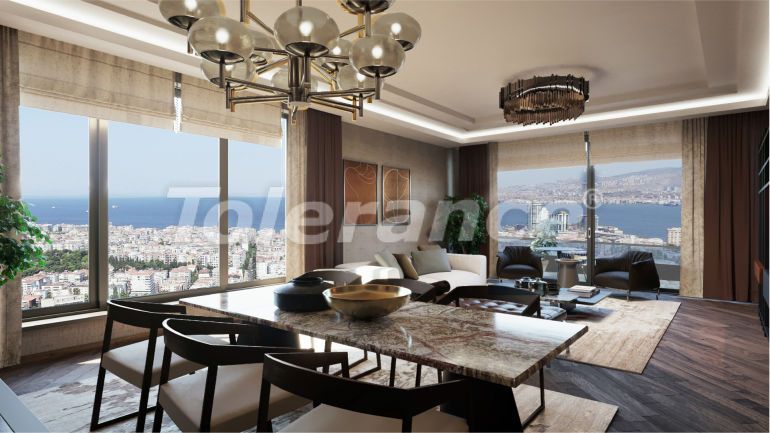 Квартира от застройщика в Конак, Измир вид на море с бассейном: купить недвижимость в Турции - 48452