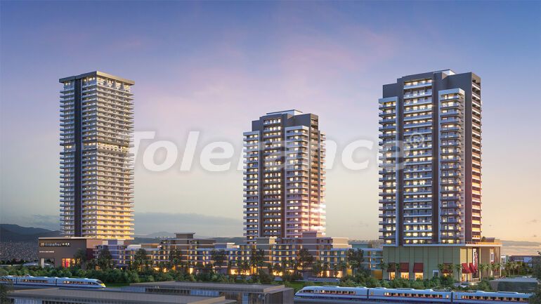 Квартира от застройщика в Конак, Измир вид на море с бассейном в рассрочку: купить недвижимость в Турции - 55361