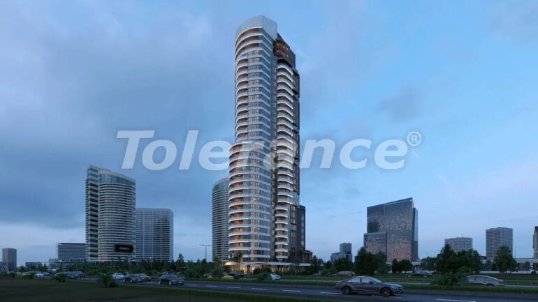 Квартира от застройщика в Конак, Измир вид на море с бассейном: купить недвижимость в Турции - 55626