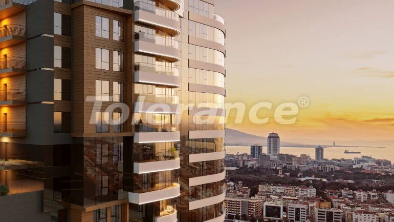 Квартира от застройщика в Конак, Измир вид на море с бассейном: купить недвижимость в Турции - 55630