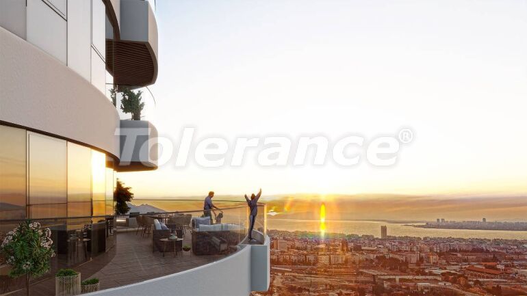 Квартира от застройщика в Конак, Измир вид на море с бассейном: купить недвижимость в Турции - 55632