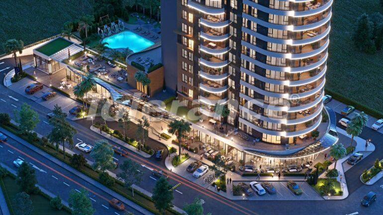 Квартира от застройщика в Конак, Измир вид на море с бассейном: купить недвижимость в Турции - 55635