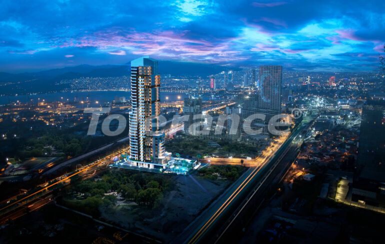 Квартира от застройщика в Конак, Измир вид на море с бассейном: купить недвижимость в Турции - 55646