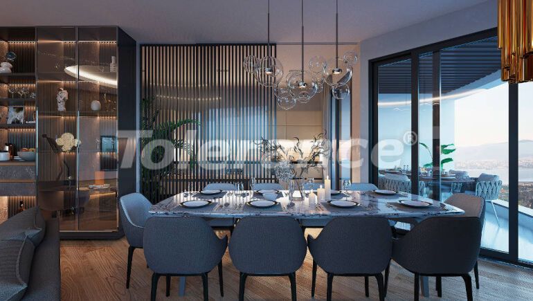 Квартира от застройщика в Конак, Измир вид на море с бассейном: купить недвижимость в Турции - 55649