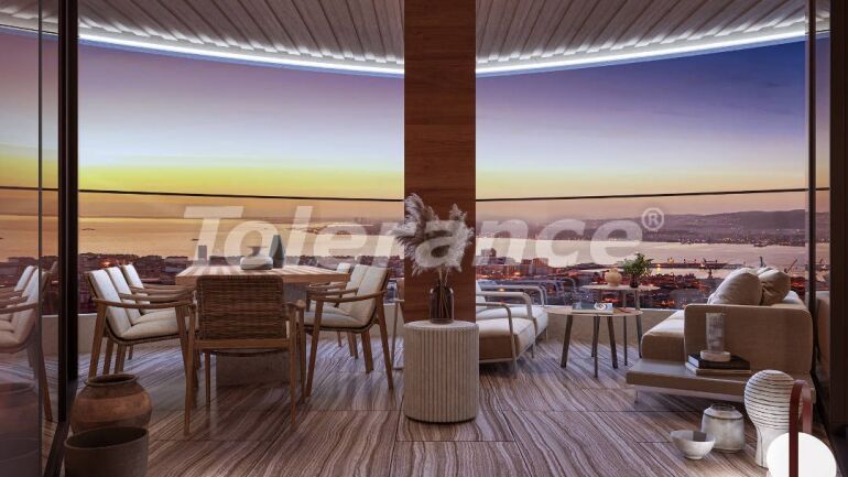 Квартира от застройщика в Конак, Измир вид на море с бассейном: купить недвижимость в Турции - 55652