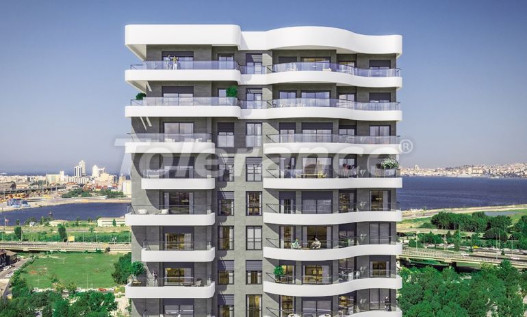 Квартира от застройщика в Конак, Измир вид на море с бассейном в рассрочку: купить недвижимость в Турции - 65255