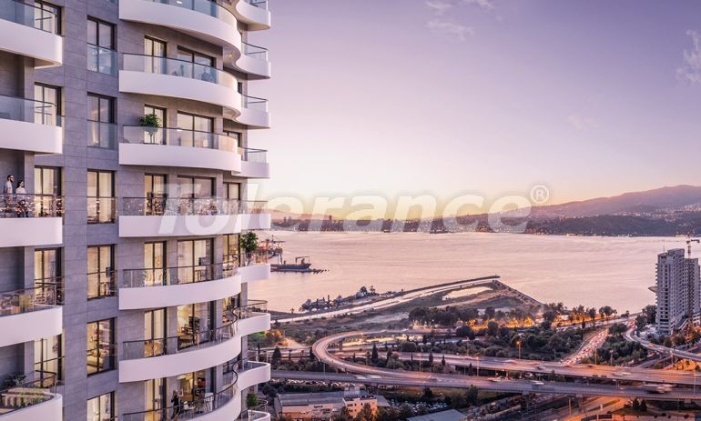 Квартира от застройщика в Конак, Измир вид на море с бассейном в рассрочку: купить недвижимость в Турции - 65263