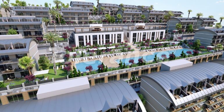 Квартира от застройщика в Конаклы, Аланья вид на море с бассейном в рассрочку: купить недвижимость в Турции - 64792