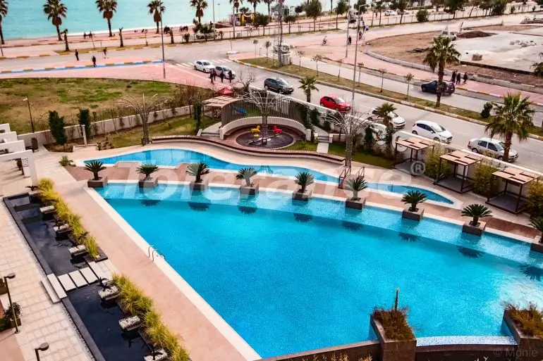 Квартира от застройщика в Коньяалты, Анталия вид на море с бассейном: купить недвижимость в Турции - 33539