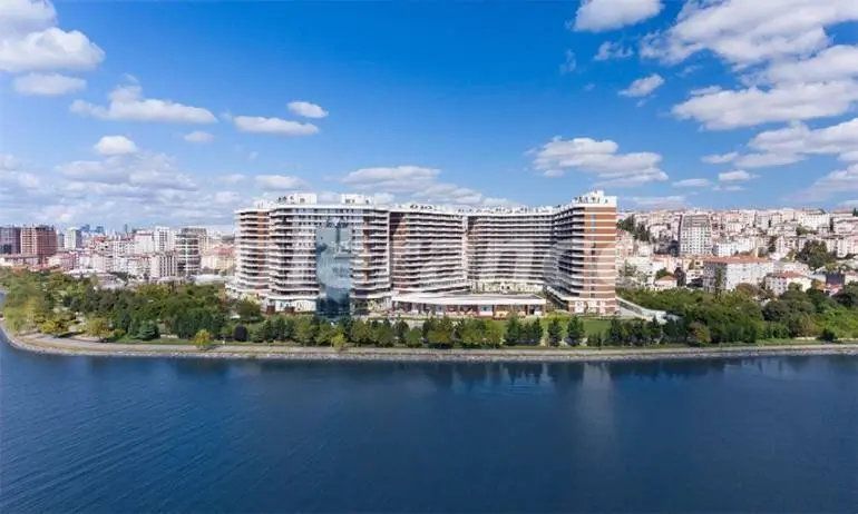 Квартира в Кючюкчекмедже, Стамбул вид на море с бассейном в рассрочку: купить недвижимость в Турции - 36399