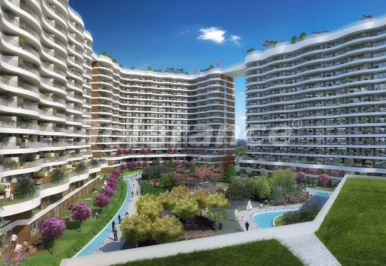 Квартира в Кючюкчекмедже, Стамбул вид на море с бассейном в рассрочку: купить недвижимость в Турции - 7063