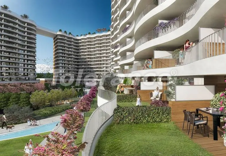 Квартира в Кючюкчекмедже, Стамбул вид на море с бассейном в рассрочку: купить недвижимость в Турции - 7065