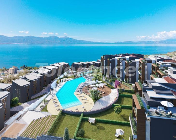 Квартира от застройщика в Кушадасы вид на море с бассейном: купить недвижимость в Турции - 99178