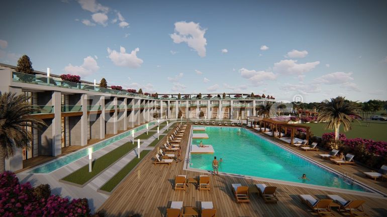 Квартира от застройщика в Кирения, Северный Кипр вид на море с бассейном: купить недвижимость в Турции - 108448