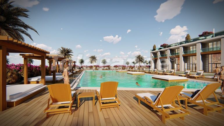 Квартира от застройщика в Кирения, Северный Кипр вид на море с бассейном: купить недвижимость в Турции - 108476