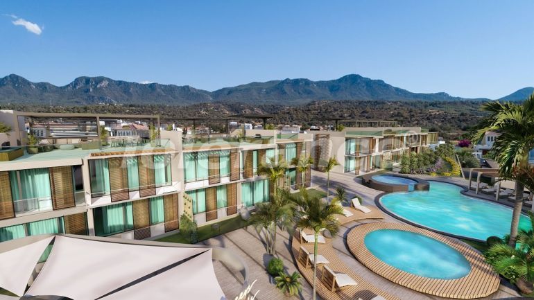 Квартира от застройщика в Кирения, Северный Кипр вид на море с бассейном в рассрочку: купить недвижимость в Турции - 72892