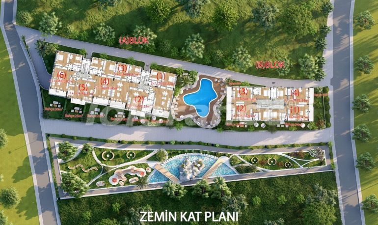 Квартира от застройщика в Кирения, Северный Кипр с бассейном в рассрочку: купить недвижимость в Турции - 81129