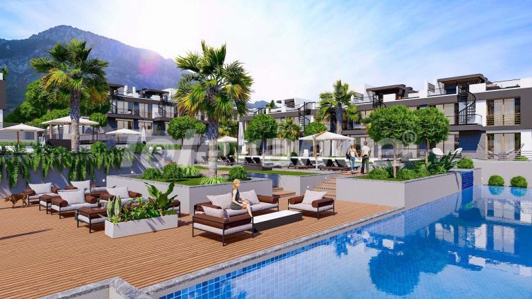 Квартира от застройщика в Кирения, Северный Кипр вид на море с бассейном в рассрочку: купить недвижимость в Турции - 82697