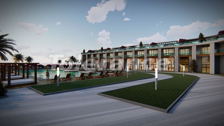 Квартира от застройщика в Кирения, Северный Кипр вид на море с бассейном: купить недвижимость в Турции - 90379