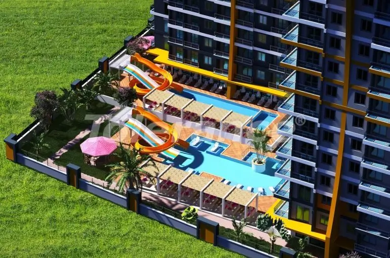 Квартира в Махмутлар, Аланья вид на море с бассейном: купить недвижимость в Турции - 28272