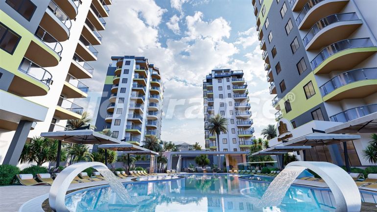Квартира в Махмутлар, Аланья вид на море с бассейном: купить недвижимость в Турции - 49389