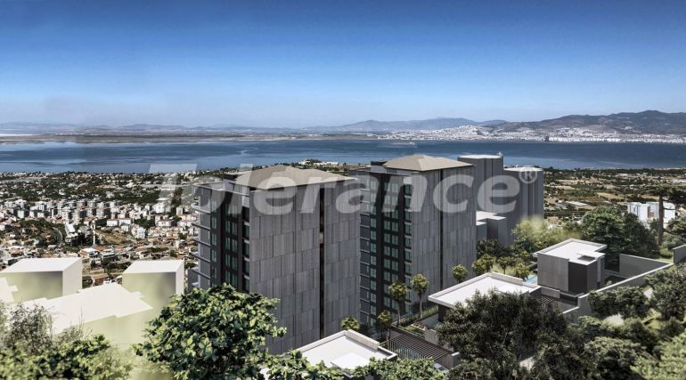 Квартира от застройщика в Нарлыдере, Измир вид на море с бассейном: купить недвижимость в Турции - 54110