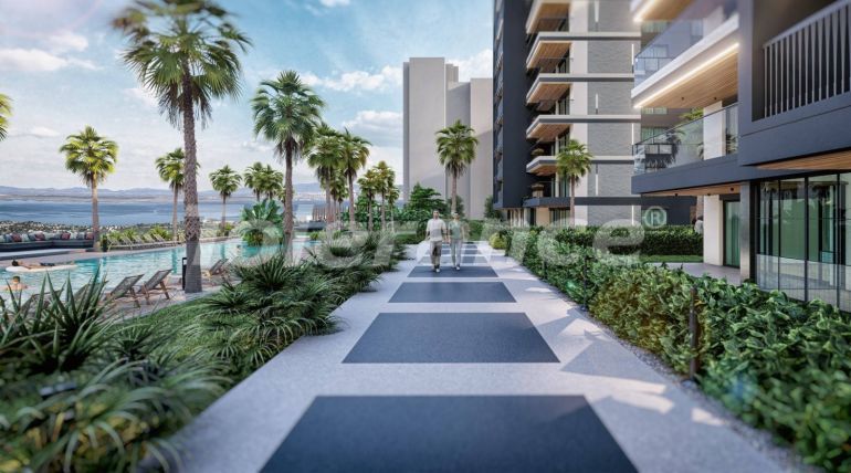 Квартира от застройщика в Нарлыдере, Измир вид на море с бассейном: купить недвижимость в Турции - 54112