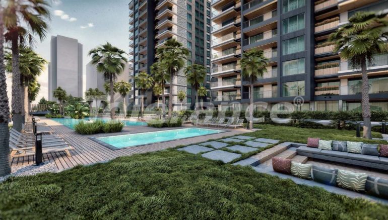 Квартира от застройщика в Нарлыдере, Измир вид на море с бассейном: купить недвижимость в Турции - 54113