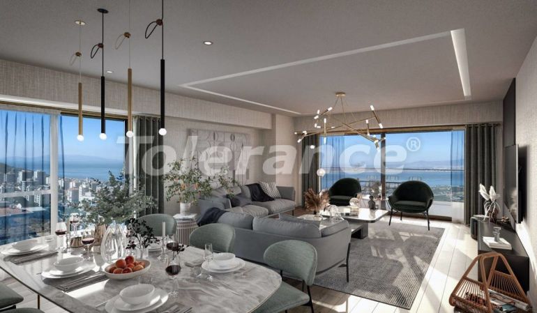 Квартира от застройщика в Нарлыдере, Измир вид на море с бассейном: купить недвижимость в Турции - 54117