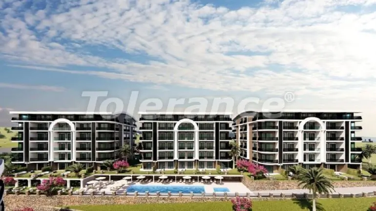 Квартира в Оба, Аланья вид на море с бассейном: купить недвижимость в Турции - 28353