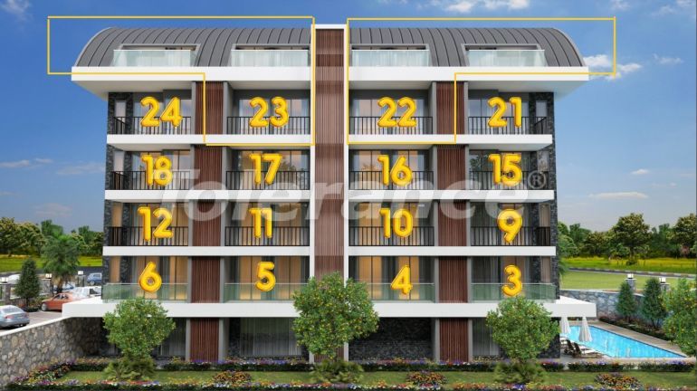 Квартира от застройщика в Оба, Аланья с бассейном: купить недвижимость в Турции - 41277