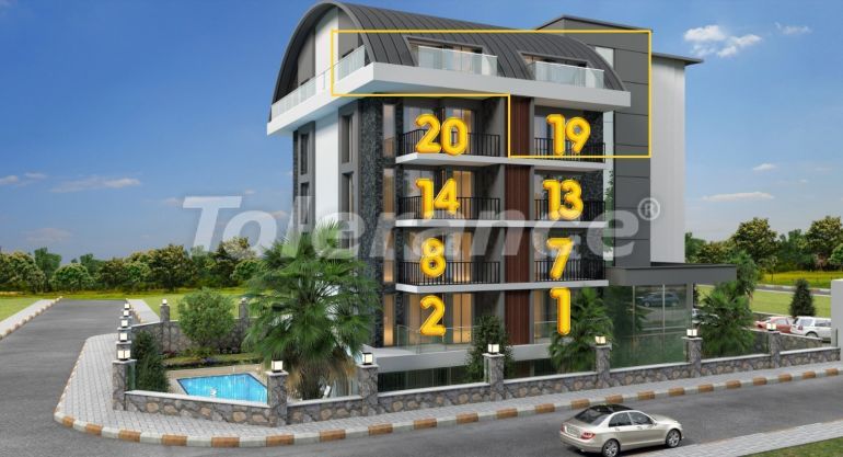 Квартира от застройщика в Оба, Аланья с бассейном: купить недвижимость в Турции - 41286