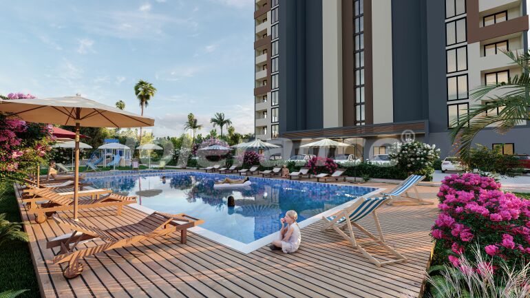 Квартира от застройщика в Тедже, Мерсин, Мерсин вид на море с бассейном в рассрочку: купить недвижимость в Турции - 63402