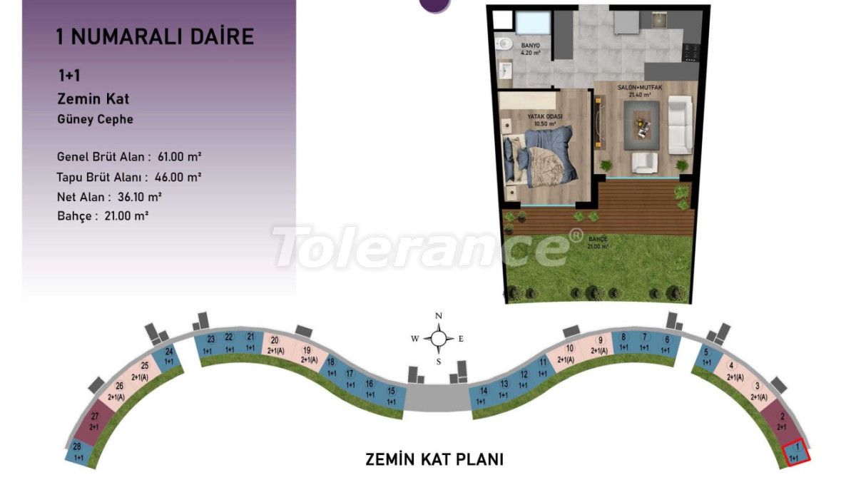 Квартира от застройщика в Алтынташ, Анталия с бассейном в рассрочку: купить недвижимость в Турции - 103647