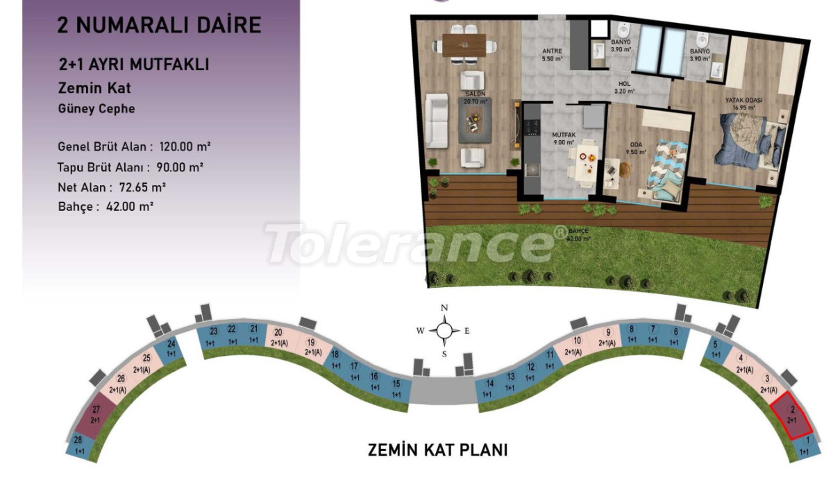 Квартира от застройщика в Алтынташ, Анталия с бассейном в рассрочку: купить недвижимость в Турции - 103648