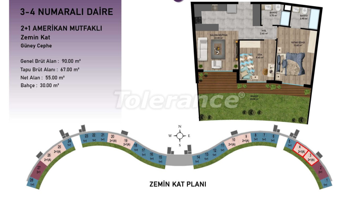 Квартира от застройщика в Алтынташ, Анталия с бассейном в рассрочку: купить недвижимость в Турции - 103649