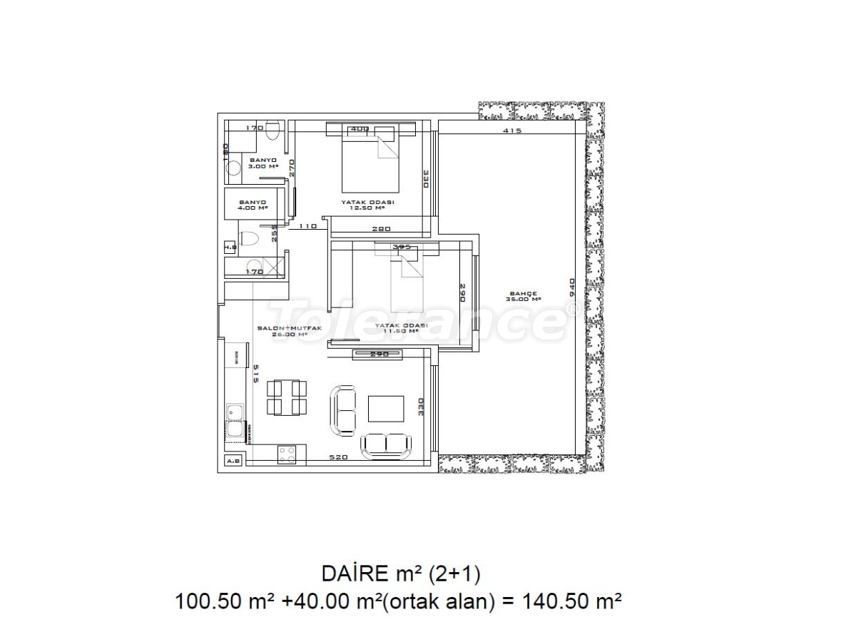 Квартира от застройщика в Алтынташ, Анталия с бассейном в рассрочку: купить недвижимость в Турции - 59490