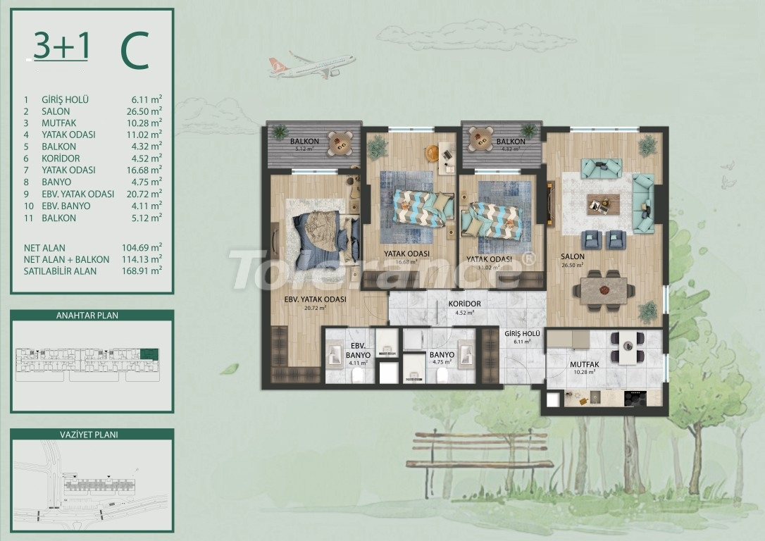 Квартира от застройщика в Арнавуткёй, Стамбул в рассрочку: купить недвижимость в Турции - 133776
