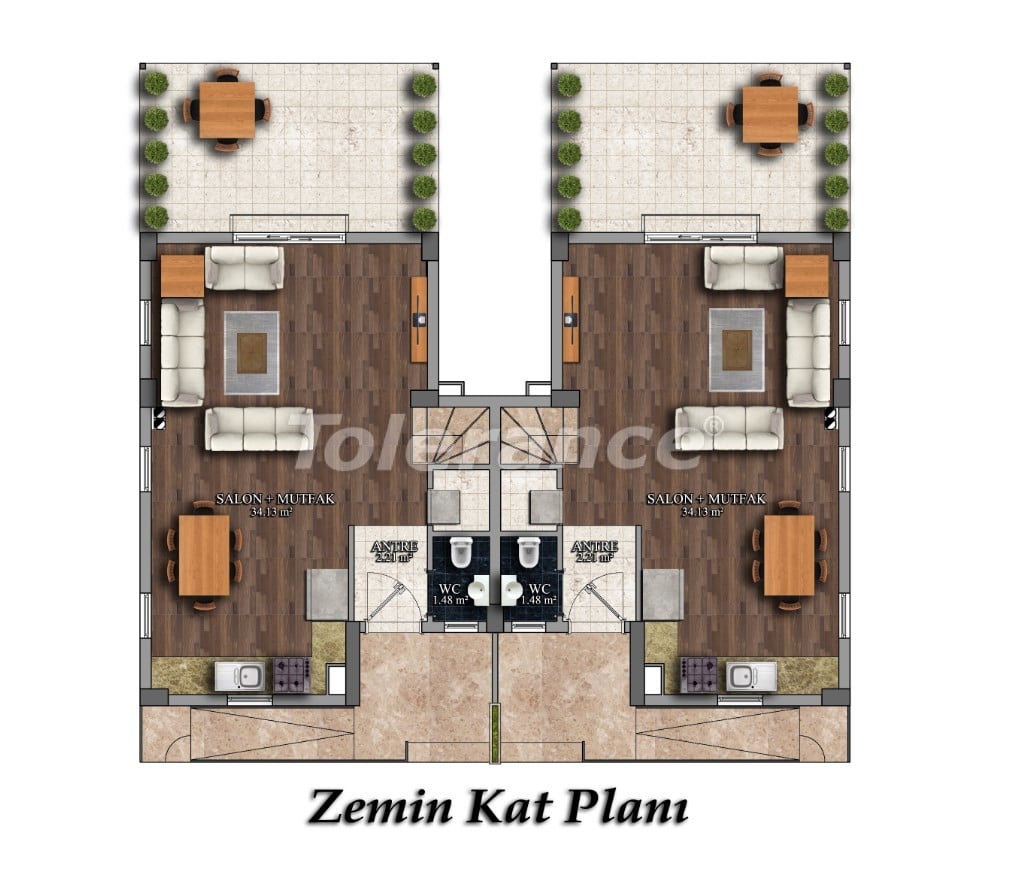 Квартира в Асланбуджак, Кемер с бассейном: купить недвижимость в Турции - 26853