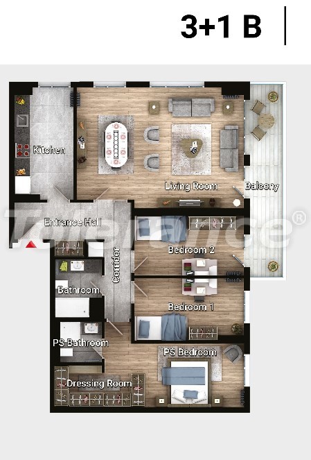 Квартира в Авджылар, Стамбул с бассейном в рассрочку: купить недвижимость в Турции - 17188