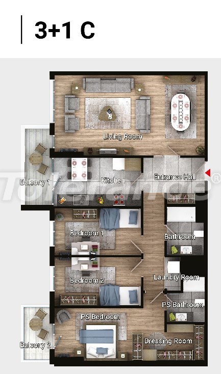 Квартира в Авджылар, Стамбул с бассейном в рассрочку: купить недвижимость в Турции - 17189