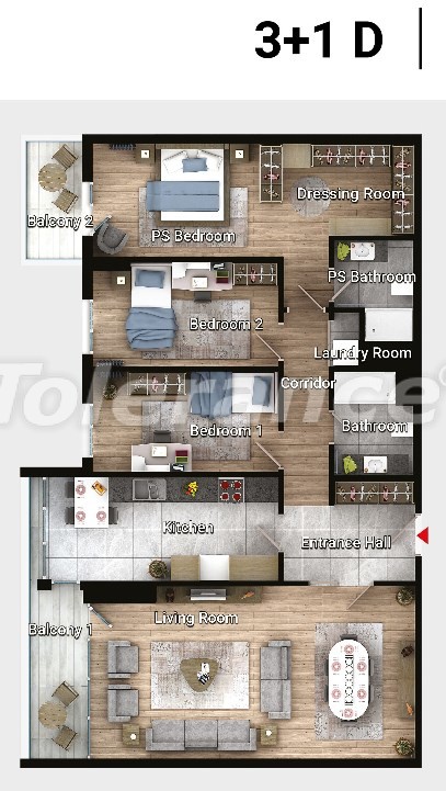 Квартира в Авджылар, Стамбул с бассейном в рассрочку: купить недвижимость в Турции - 17190