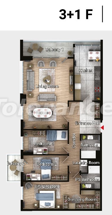 Квартира в Авджылар, Стамбул с бассейном в рассрочку: купить недвижимость в Турции - 17192