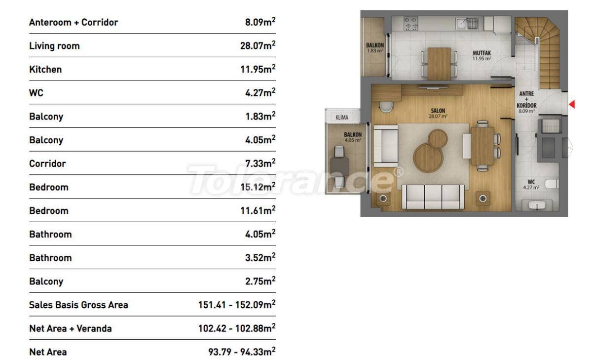 Квартира в Авджылар, Стамбул с бассейном: купить недвижимость в Турции - 26940