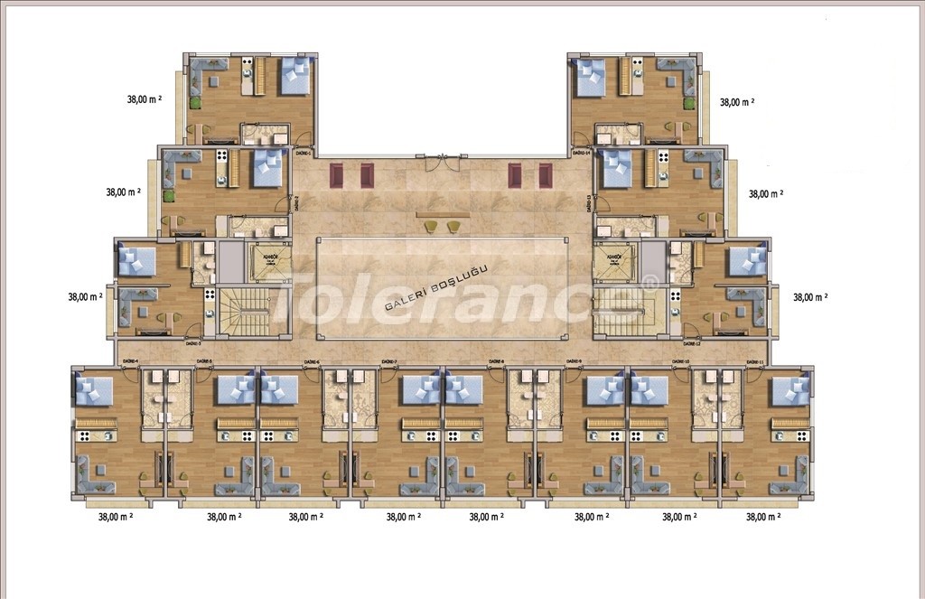 Квартира от застройщика в Авсаларе, Аланья с бассейном: купить недвижимость в Турции - 14582
