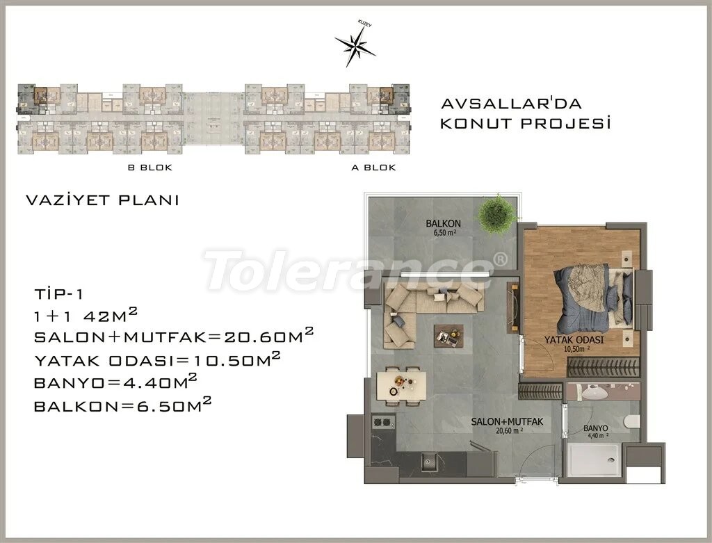 Квартира от застройщика в Авсаларе, Аланья вид на море с бассейном в рассрочку: купить недвижимость в Турции - 22076